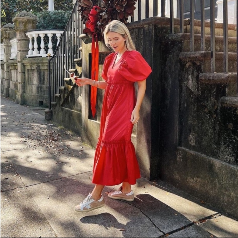 HUNTER BELL Palmer Dress in Red Size Medium